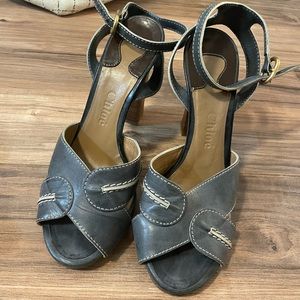 Chloe women’s shoes. 6.5 size. Deep sky blue color.